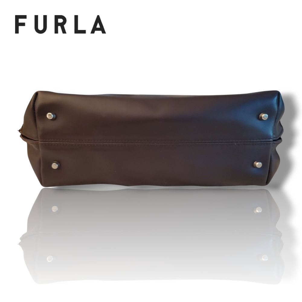 Furla Vintage Two-Tone Lizard Leather Y2K Handbag - Picture 7 of 16